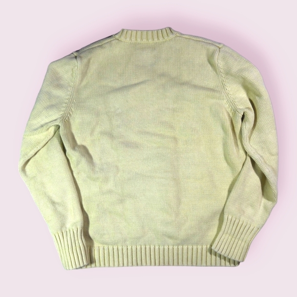 Ralph Lauren Sweater Women Large Yellow Chunky Knit Casual V Neck - Picture 6 of 6